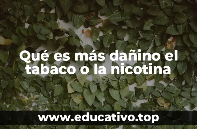 Diferencias entre los efectos del tabaco y la nicotina en el cuerpo