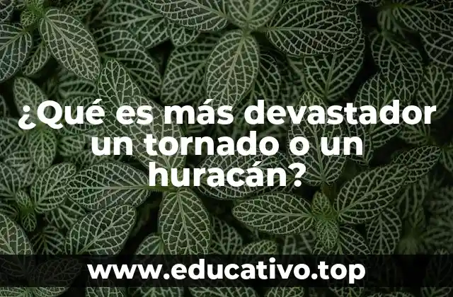 ¿Qué es más devastador un tornado o un huracán?
