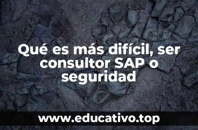 Qué es más difícil, ser consultor SAP o seguridad