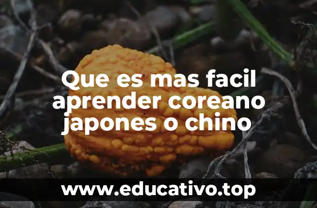 Que es mas facil aprender coreano japones o chino