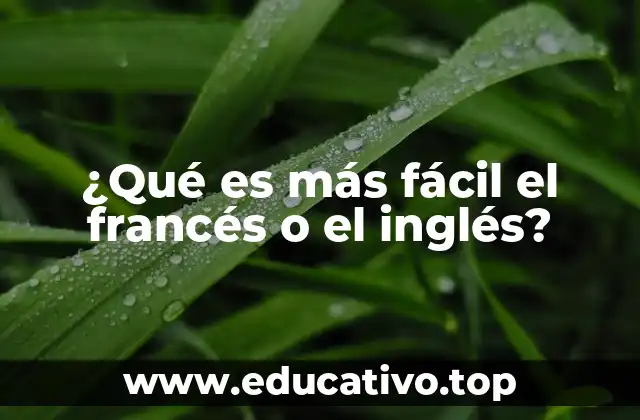 ¿Qué es más fácil el francés o el inglés?