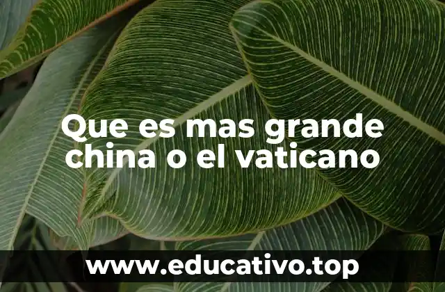 Que es mas grande china o el vaticano