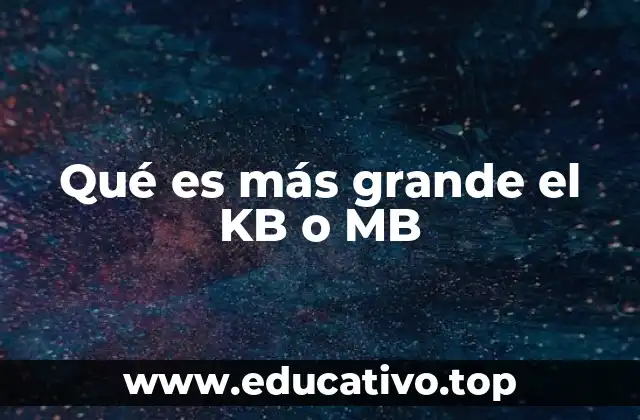 Qué es más grande el KB o MB