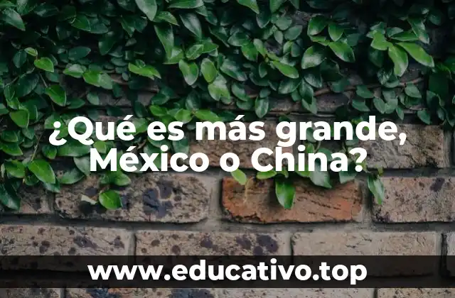 ¿Qué es más grande, México o China?