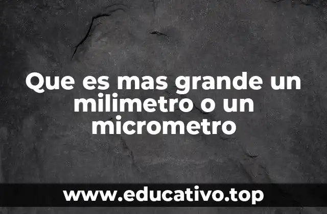 Que es mas grande un milimetro o un micrometro
