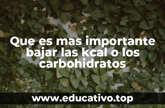Que es mas importante bajar las kcal o los carbohidratos