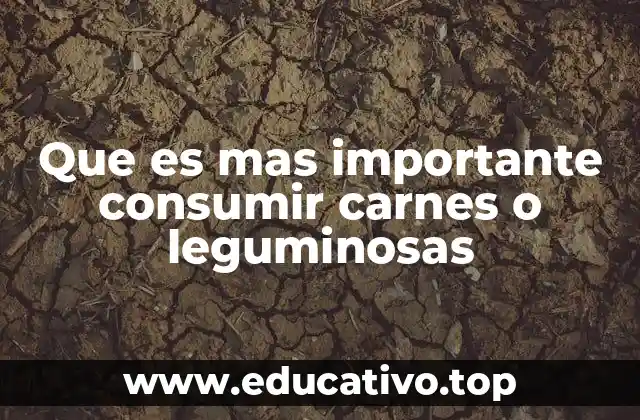 Que es mas importante consumir carnes o leguminosas
