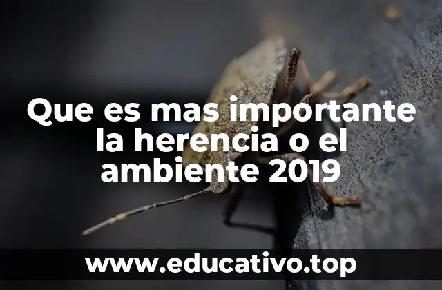 Que es mas importante la herencia o el ambiente 2019