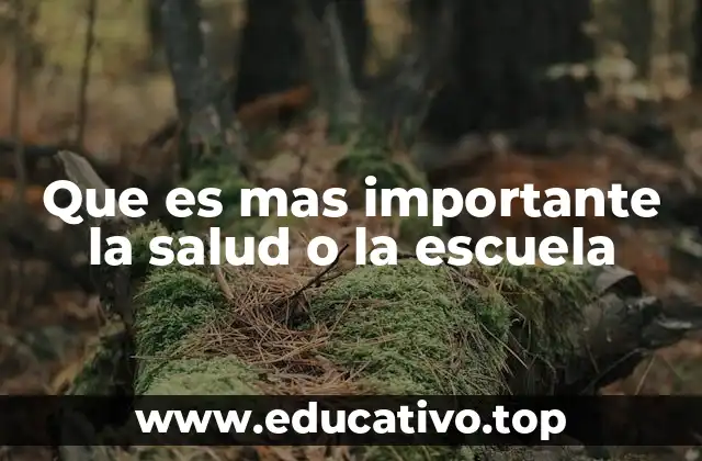 Que es mas importante la salud o la escuela
