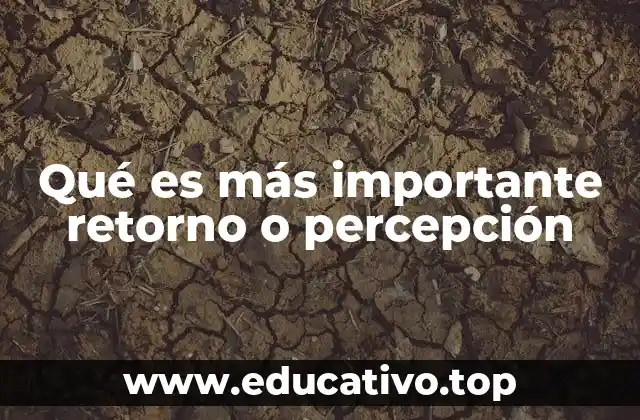 Qué es más importante retorno o percepción