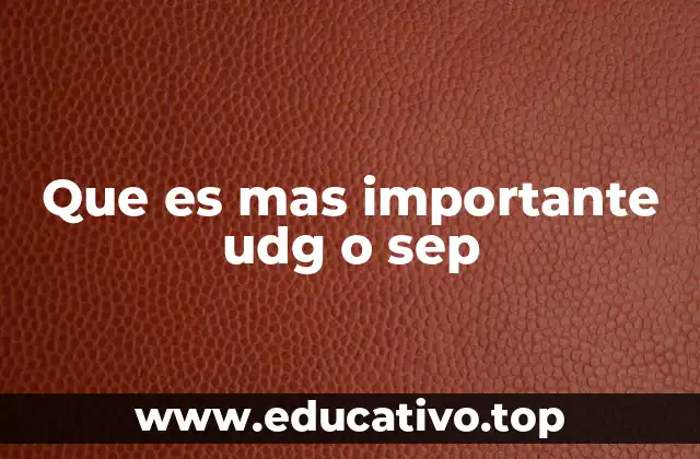 Que es mas importante udg o sep