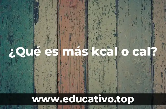 ¿Qué es más kcal o cal?