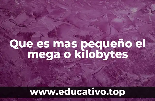 Que es mas pequeño el mega o kilobytes