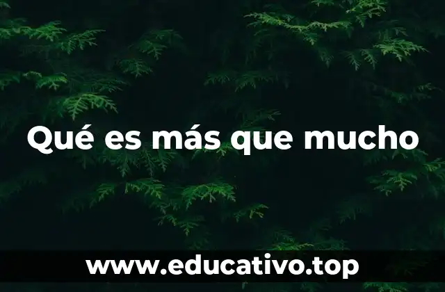 Qué es más que mucho