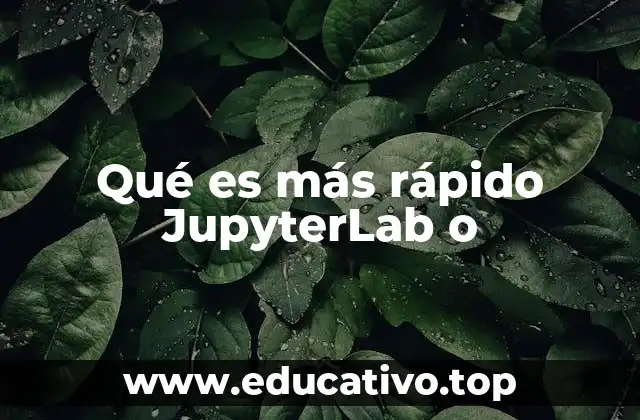 Qué es más rápido JupyterLab o