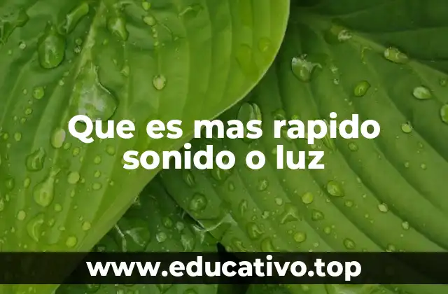 Que es mas rapido sonido o luz