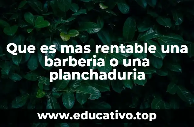 Que es mas rentable una barberia o una planchaduria