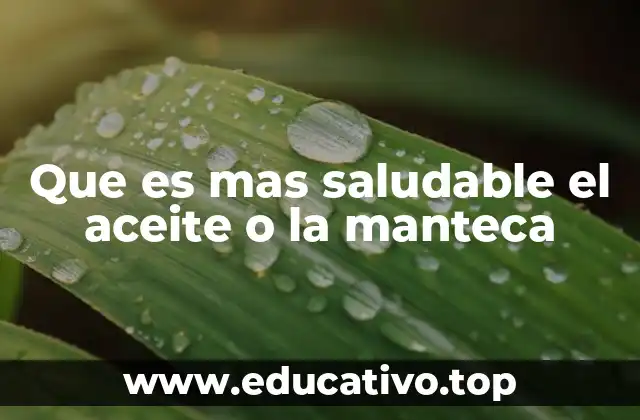 Que es mas saludable el aceite o la manteca