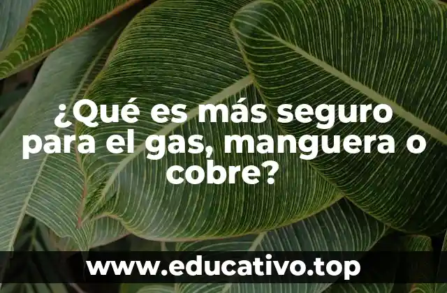 ¿Qué es más seguro para el gas, manguera o cobre?