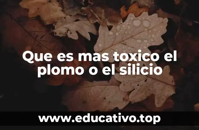 Que es mas toxico el plomo o el silicio