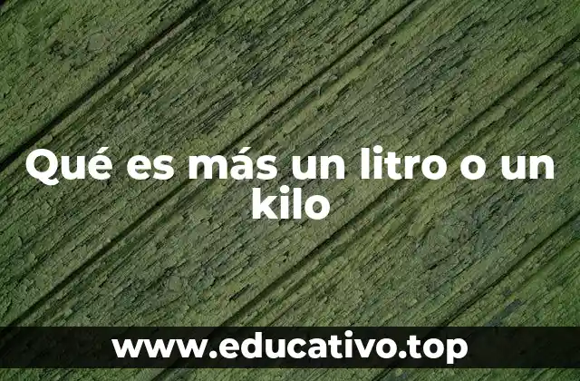 Qué es más un litro o un kilo