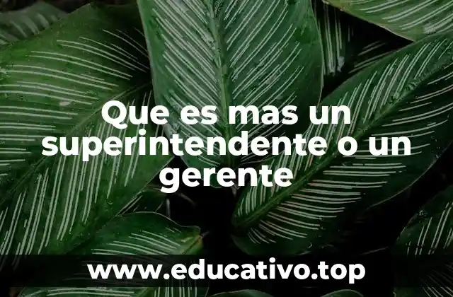 Que es mas un superintendente o un gerente