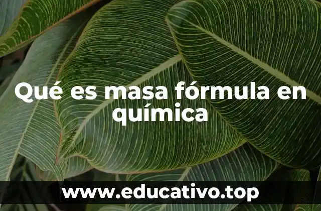 Qué es masa fórmula en química
