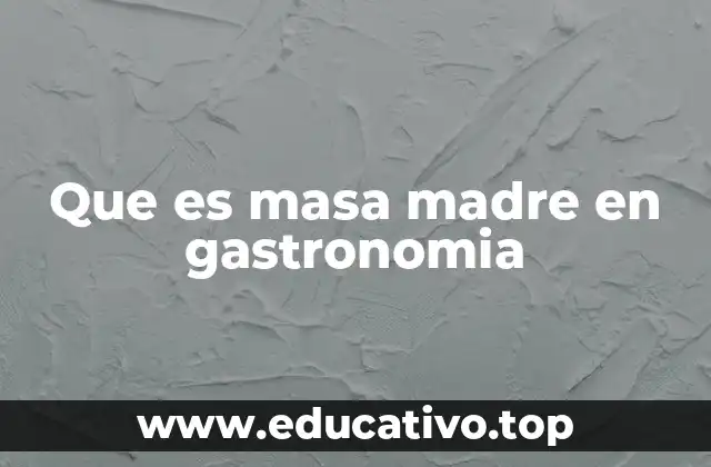 Que es masa madre en gastronomia