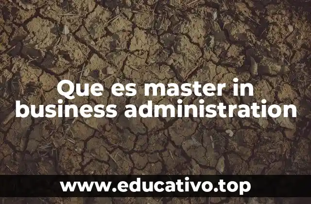 Que es master in business administration