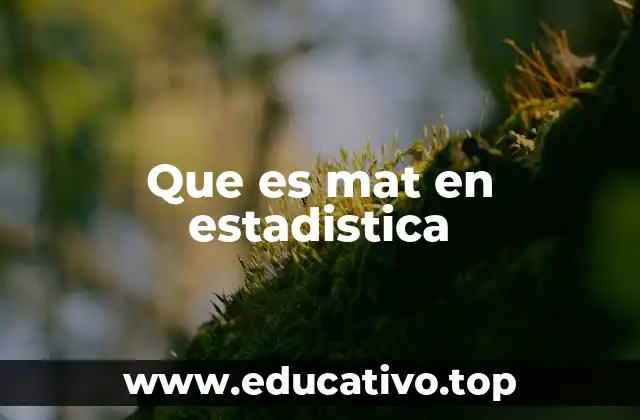 Que es mat en estadistica