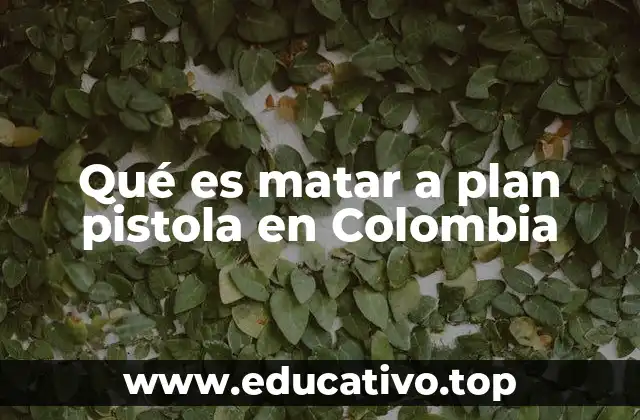 Qué es matar a plan pistola en Colombia