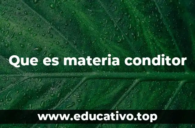 Que es materia conditor