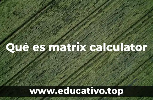 Qué es matrix calculator