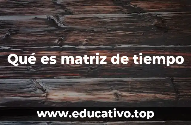 Qué es matriz de tiempo