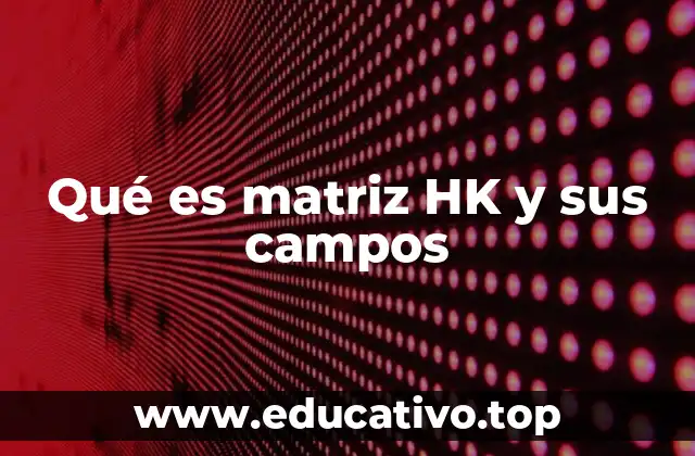 Qué es matriz HK y sus campos