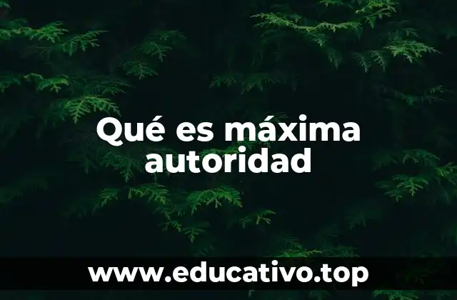 Qué es máxima autoridad