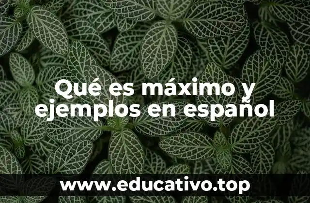 Qué es máximo y ejemplos en español