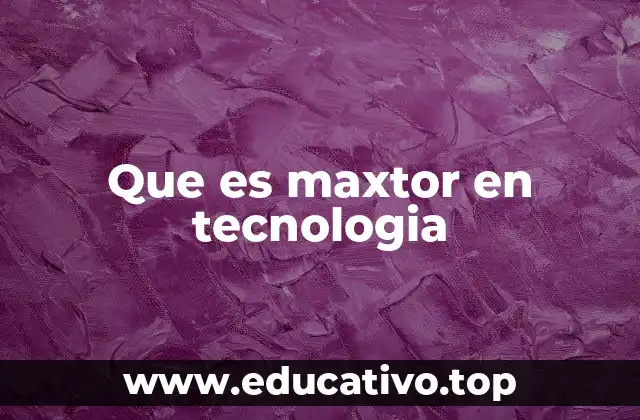 Que es maxtor en tecnologia
