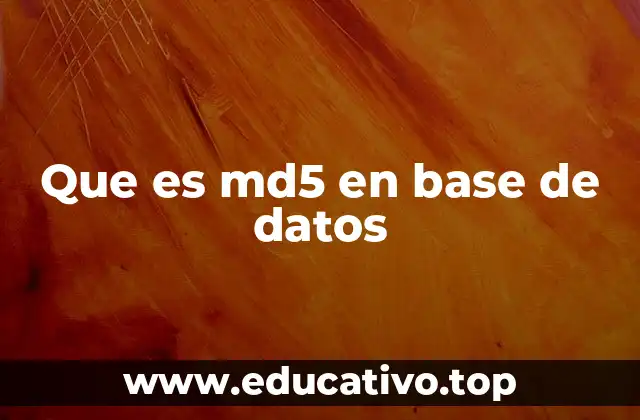 Que es md5 en base de datos