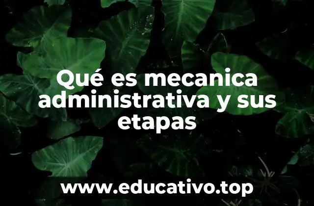 Qué es mecanica administrativa y sus etapas