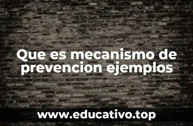 Que es mecanismo de prevencion ejemplos