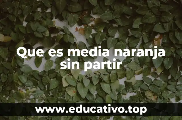 Que es media naranja sin partir