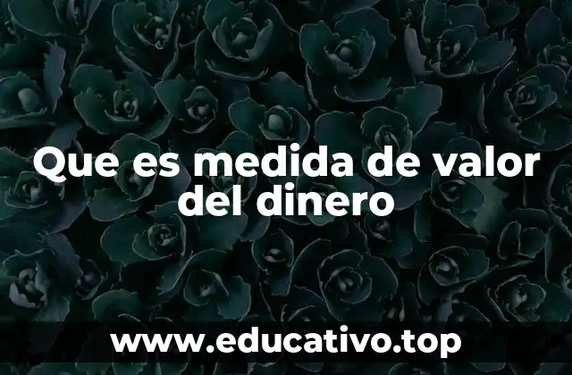 Que es medida de valor del dinero