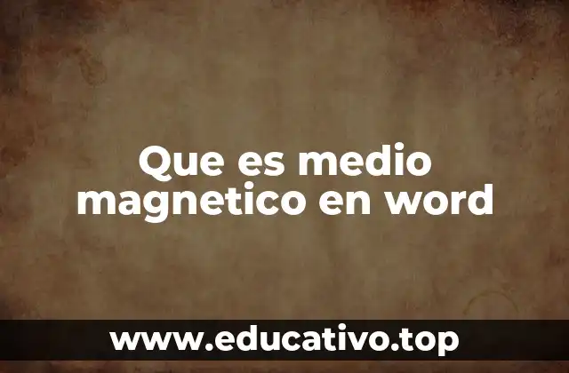 Que es medio magnetico en word