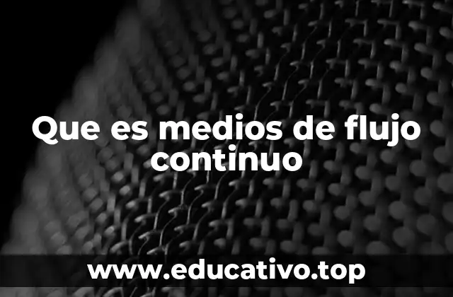 Que es medios de flujo continuo