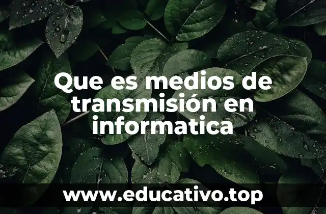 Que es medios de transmisión en informatica