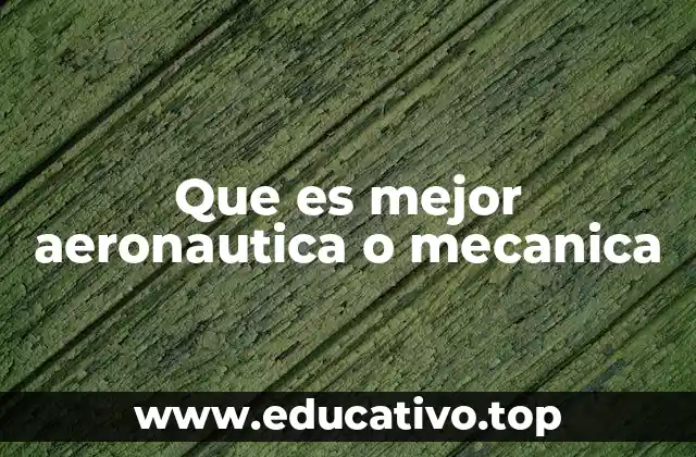 Que es mejor aeronautica o mecanica