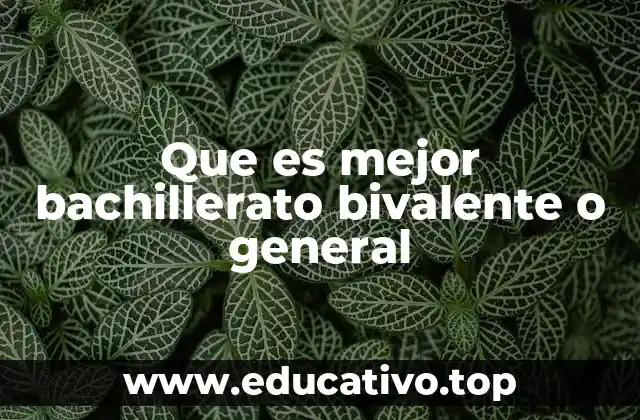 Que es mejor bachillerato bivalente o general