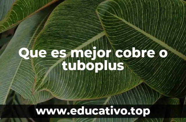 Que es mejor cobre o tuboplus