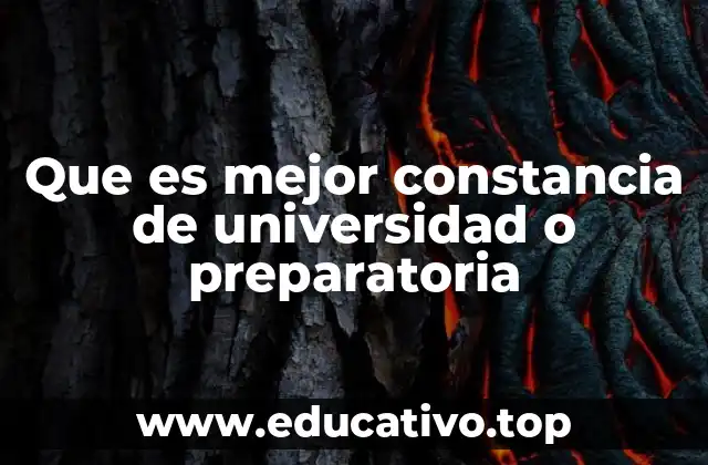 Que es mejor constancia de universidad o preparatoria